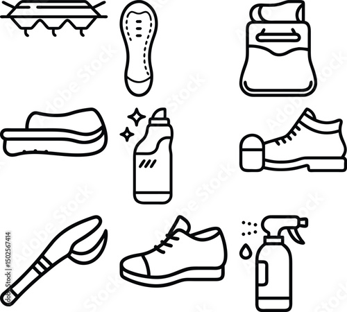 Essential Shoe Care and Maintenance Icons