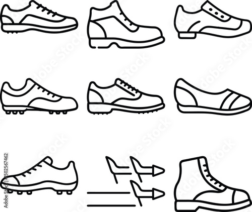 Set of Dynamic Athletic Shoe Icons