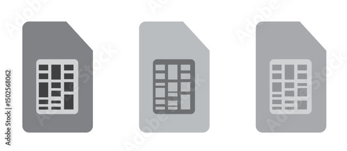 set of sim card icon, sim setting symbol vector illustration