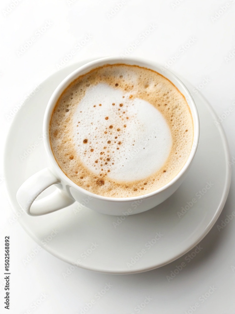 capuccino coffe on white glass on isolated white background capuccino coffe on white glass on isolated white background