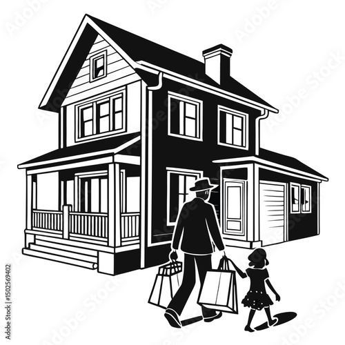  Family Walking Home Together