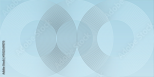 Modern abstract background. Glossy white gradient circle lines. Minimal geometric pattern. Simple graphic element. good