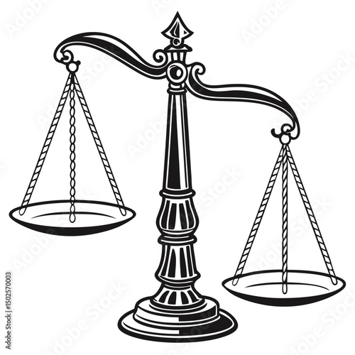  Modern Scales of Justice Illustration