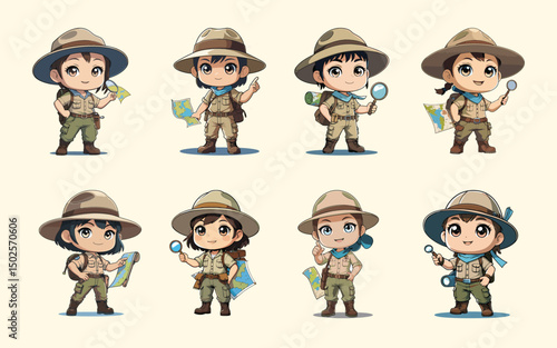 chibi professions bundle creative painter artist character set
