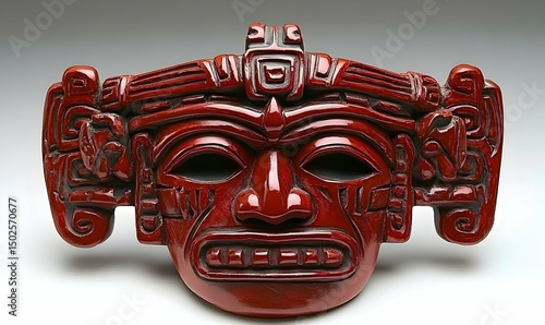 Ancient Mayan red mask