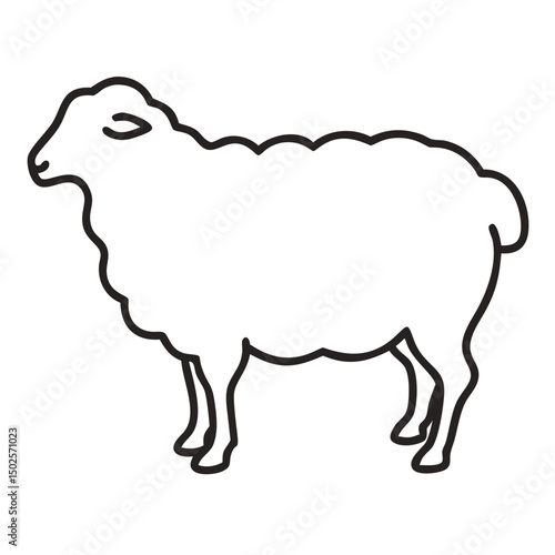 simple sheep Animal Thin Line  editable sheep Illustration

