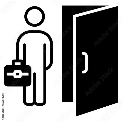 Workplace Entry outline mixed icon