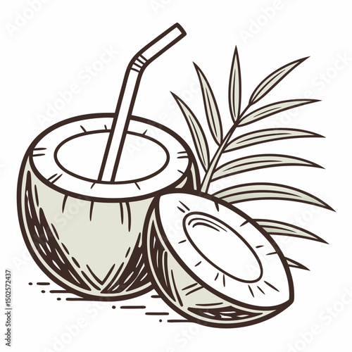 Flat-coconut-drink-icon