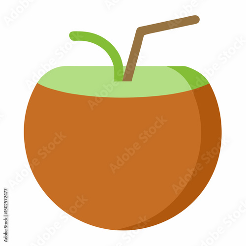 Flat-coconut-drink-icon