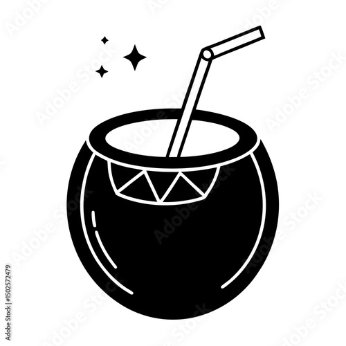 Flat-coconut-drink-icon