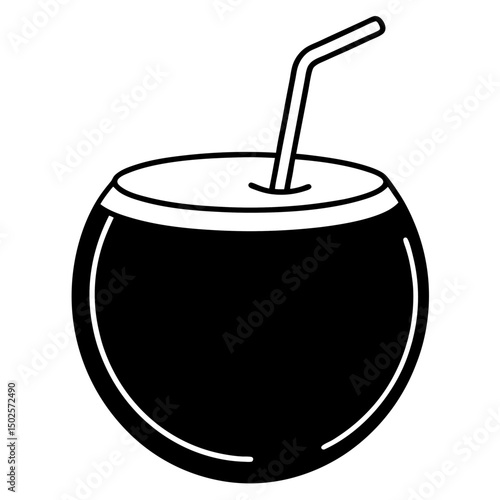 Flat-coconut-drink-icon