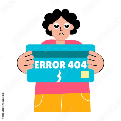 Flat style illustration depicting a failed transaction error message