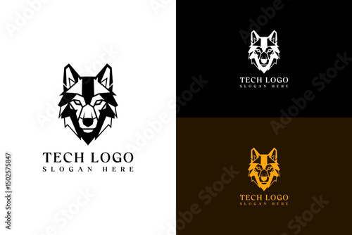 illustration of geometric shaped wolf, abstract, icon, vector, logo for gaming, ai, fast data, machine learning, database, data center, internet of things, programming, coding, tech, and more