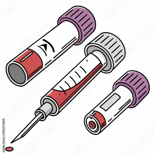 Creative Blood Collection Tubes Vector Illustration | Clean and Professional Design for Laboratory Testing, Phlebotomy, and Medical Diagnostics Projects