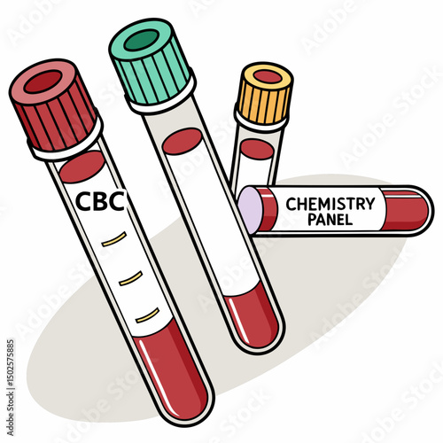 Creative Blood Collection Tubes Vector Illustration | Clean and Professional Design for Laboratory Testing, Phlebotomy, and Medical Diagnostics Projects