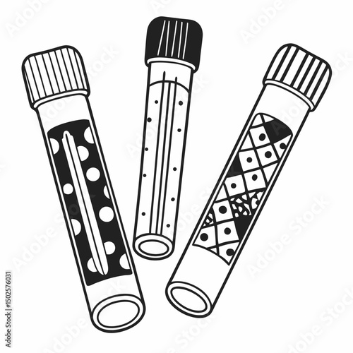 Creative Blood Collection Tubes Vector Illustration | Clean and Professional Design for Laboratory Testing, Phlebotomy, and Medical Diagnostics Projects