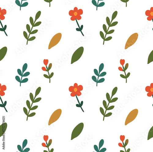Simple floral seamless ethnic flower pattern for accessories and wrapping paper and clothes print and kids fabrics notebooks.
