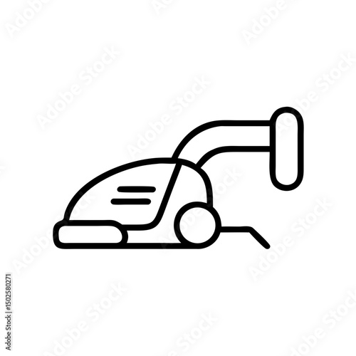 Vacuum cleaner icon in minimalist style with simple outlines  