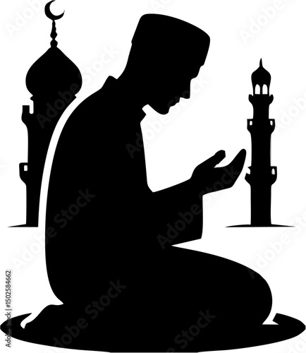 Religious man praying in rama...