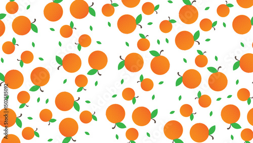 orange fruit pattern vector