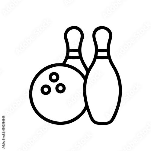 Icon of a bowling ball and pins representing the sport