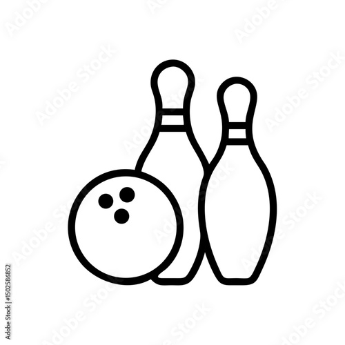Icon of a bowling ball and pins representing the sport