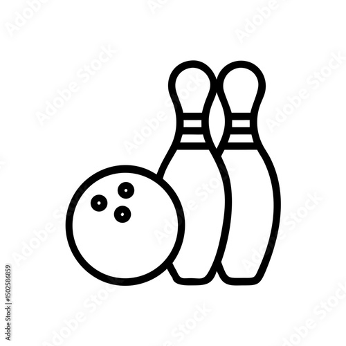 Icon of a bowling ball and pins representing the sport