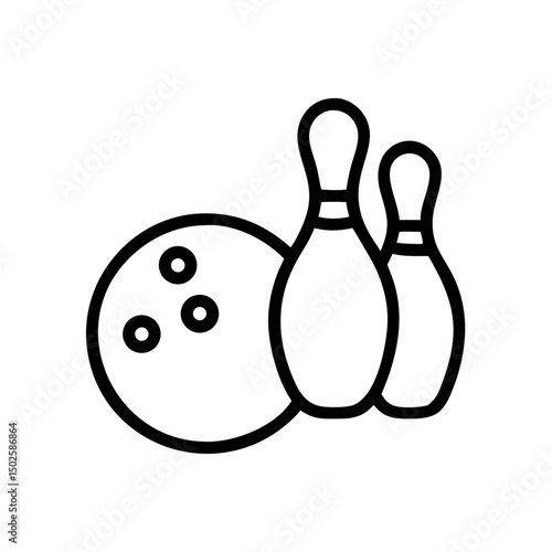 Icon of a bowling ball and pins representing the sport