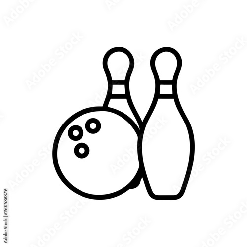 Icon of a bowling ball and pins representing the sport