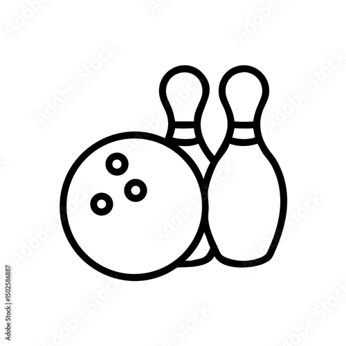 Icon of a bowling ball and pins representing the sport