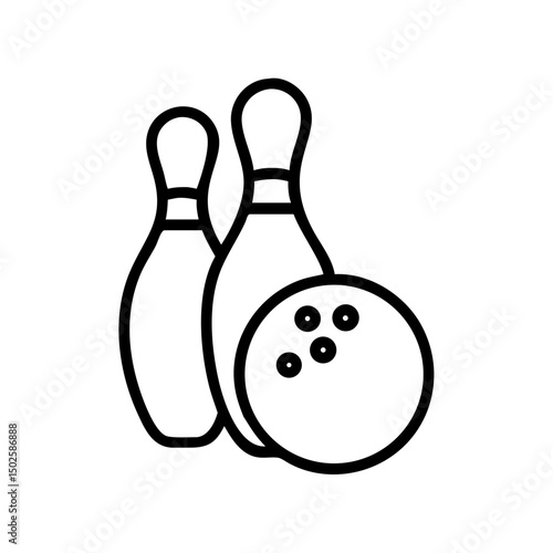 Icon of a bowling ball and pins representing the sport