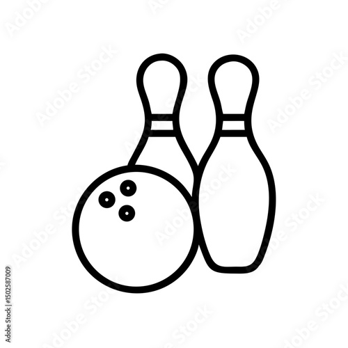 Icon of a bowling ball and pins representing the sport