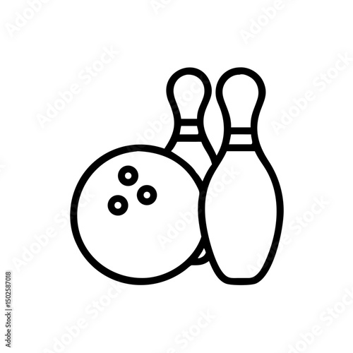 Icon of a bowling ball and pins representing the sport