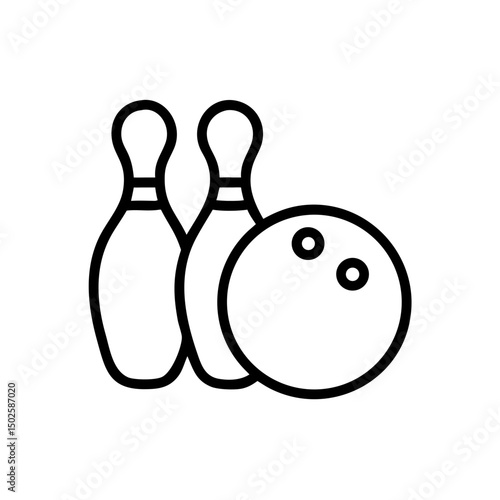 Icon of a bowling ball and pins representing the sport
