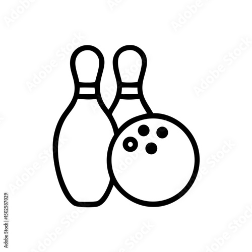Icon of a bowling ball and pins representing the sport