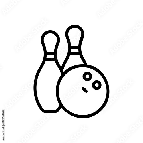 Icon of a bowling ball and pins representing the sport