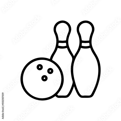 Icon of a bowling ball and pins representing the sport