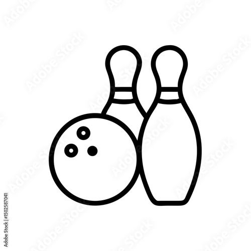 Icon of a bowling ball and pins representing the sport