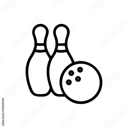Icon of a bowling ball and pins representing the sport