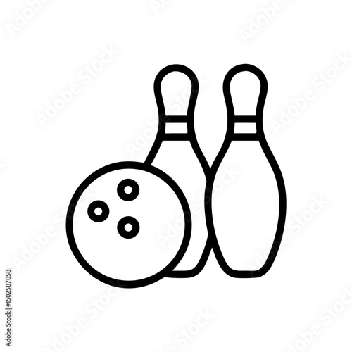 Icon of a bowling ball and pins representing the sport