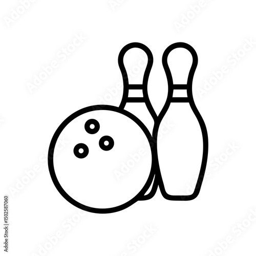 Icon of a bowling ball and pins representing the sport