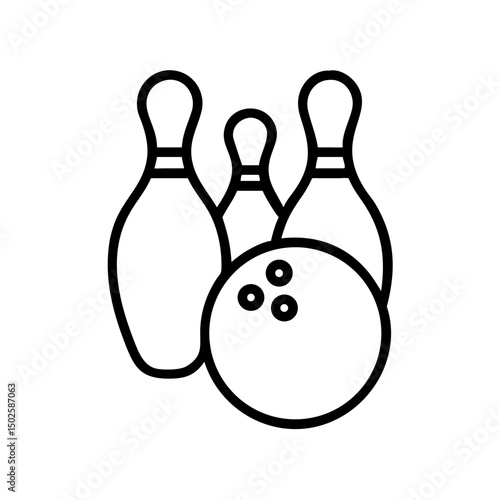 Icon of a bowling ball and pins representing the sport