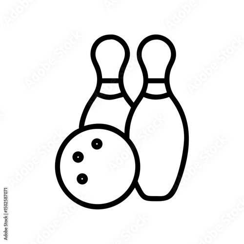 Icon of a bowling ball and pins representing the sport