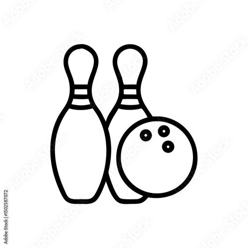 Icon of a bowling ball and pins representing the sport