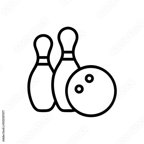 Icon of a bowling ball and pins representing the sport