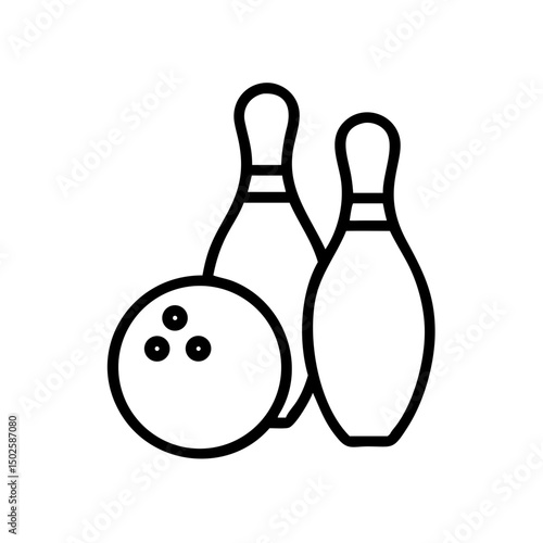 Icon of a bowling ball and pins representing the sport
