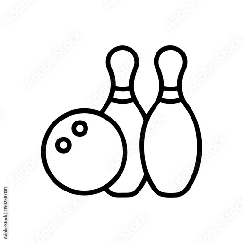 Icon of a bowling ball and pins representing the sport