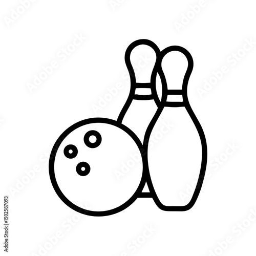 Icon of a bowling ball and pins representing the sport
