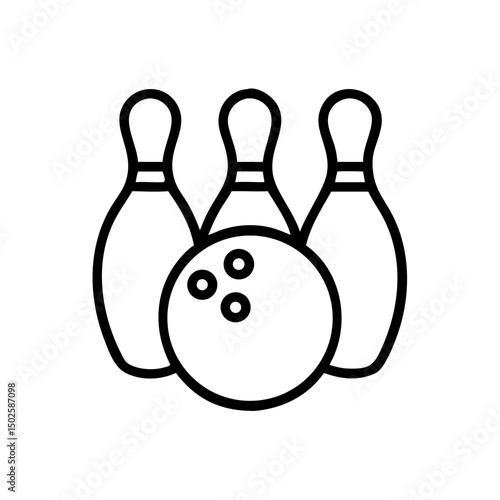 Icon of a bowling ball and pins representing the sport