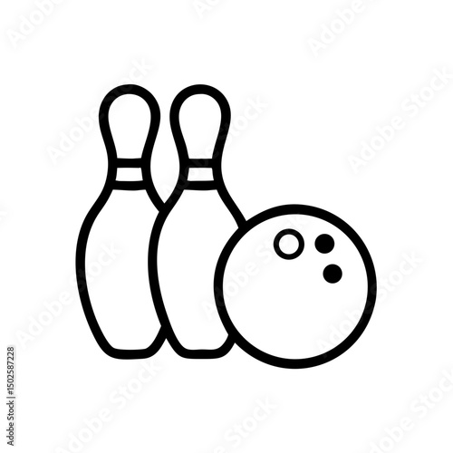 Icon of a bowling ball and pins representing the sport